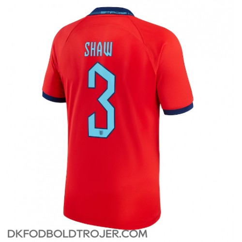 Billige England Luke Shaw #3 Udebane Fodboldtrøjer VM 2022 Kortærmet